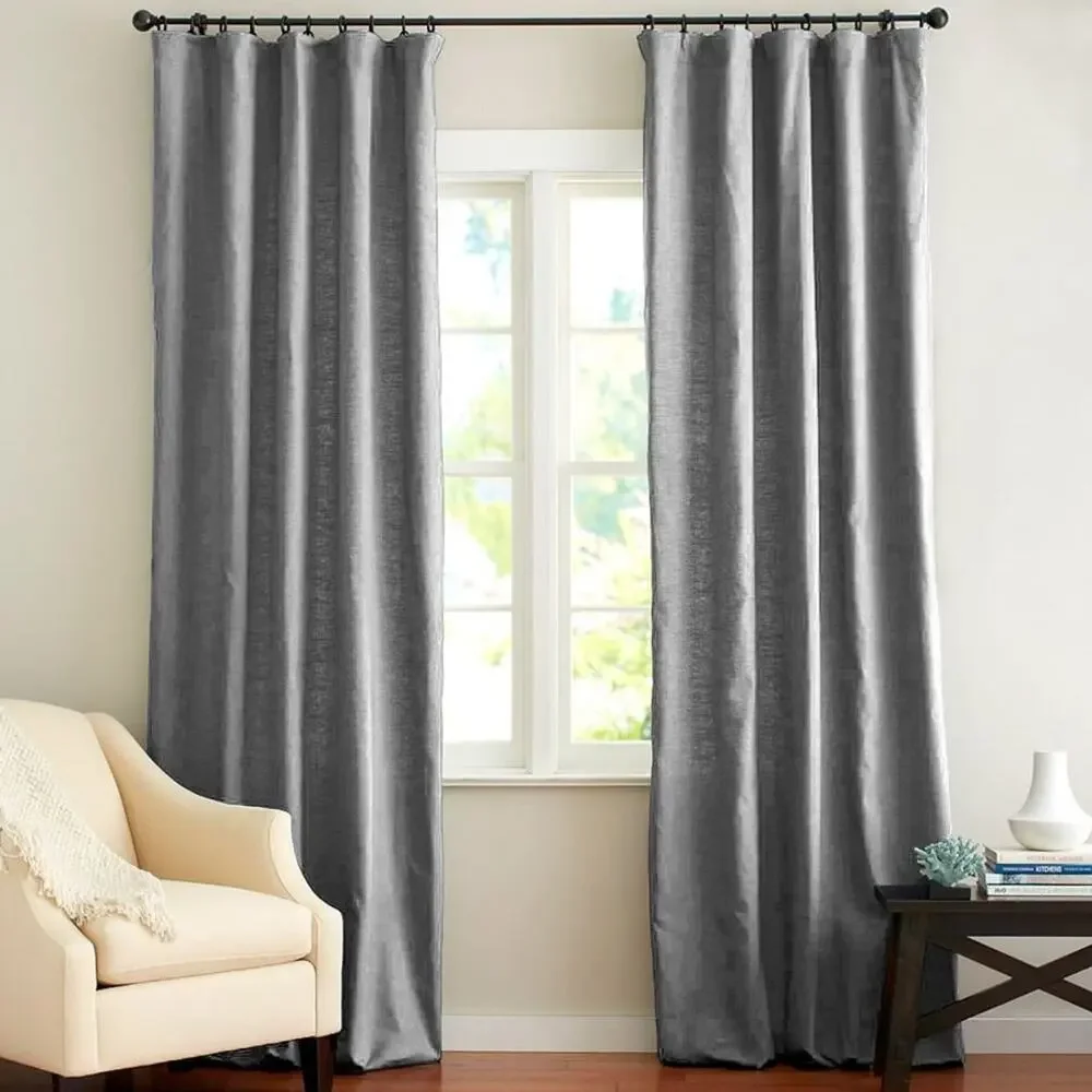 Pottery Barn Emery Curtain Window Panel Linen Light Filtering 100